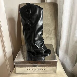 Azalea Wang Black Leather Boots